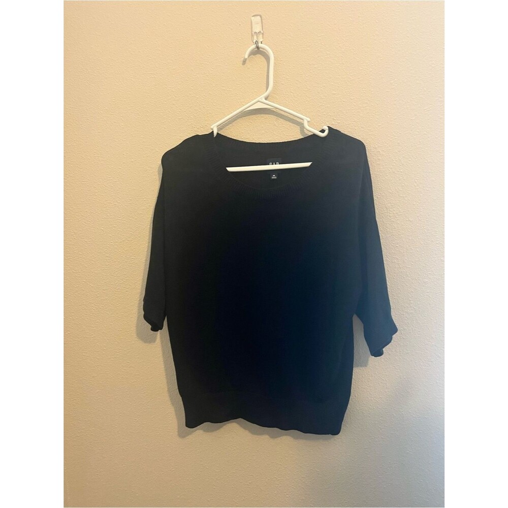GAP Black Short-Sleeve Crew Sweater